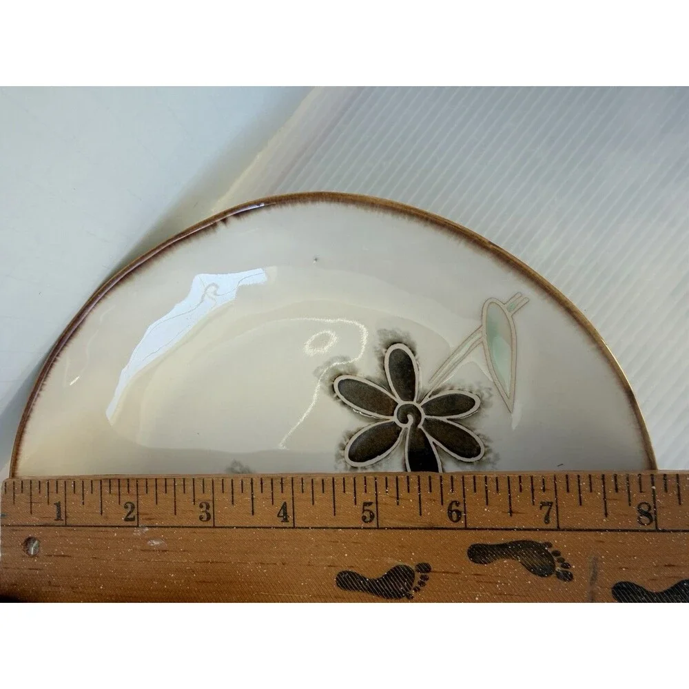 Pier 1 Petals Salad Plate Bowl Hand Painted 8” Floral Stoneware Discontinued